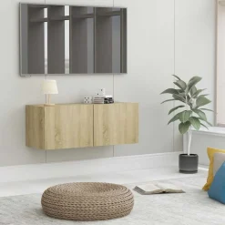 vidaXL Tv-bänk sonoma-ek 80x30x30 cm konstruerat trä Sonoma ek