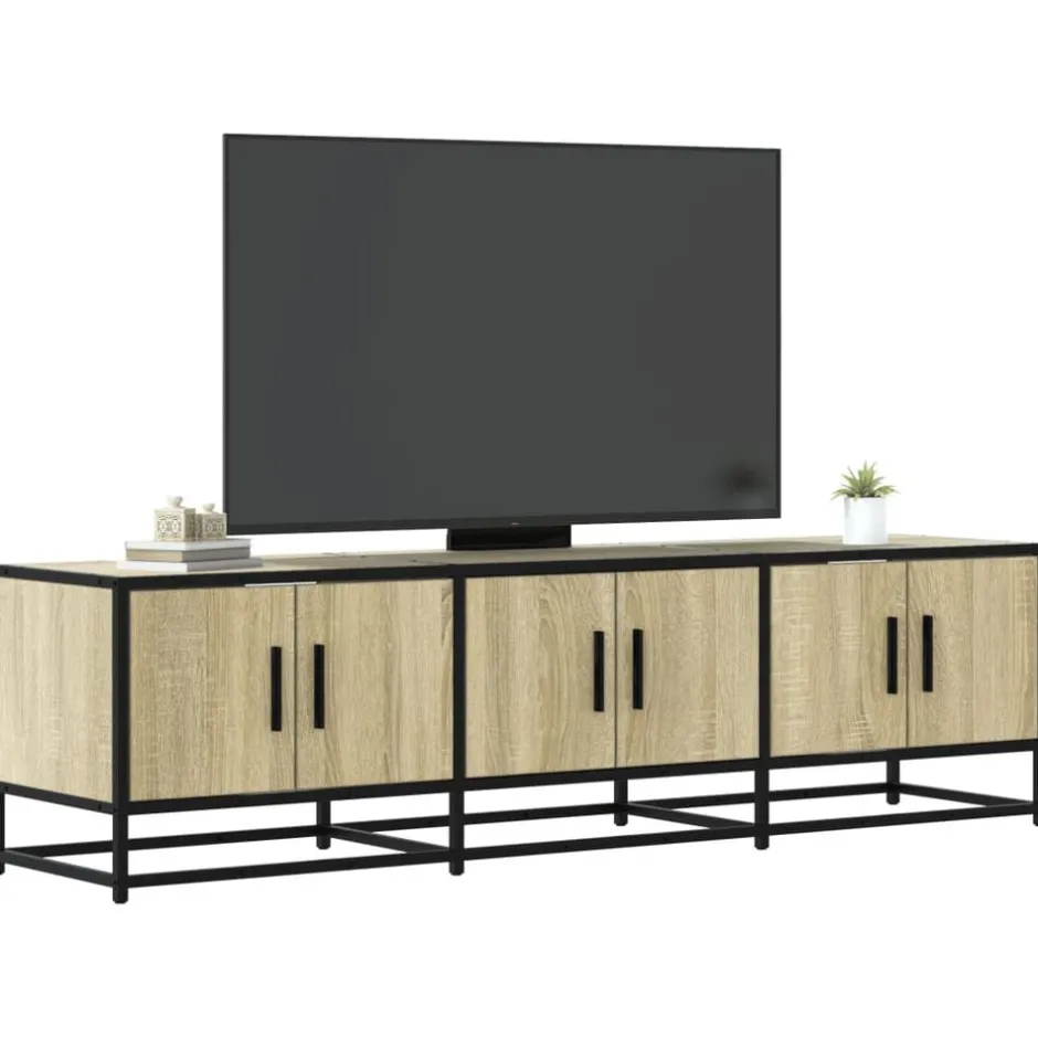 Sale vidaXL Tv-bänk sonoma-ek 150x35x41 cm konstruerat trä och metall Sonoma ek