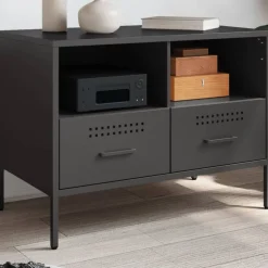 vidaXL Tv-bänk svart 68x39x50,5 cm stål