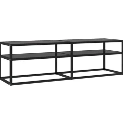Hot vidaXL Tv-bänk 140x40x40,5 cm härdat glas Svart