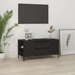 vidaXL Tv-bänk svart 102x44,5x50 cm konstruerat trä
