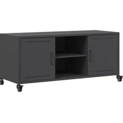 Best vidaXL Tv-bänk 100,5x39x43,5 cm stål Svart