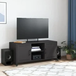 Best vidaXL Tv-bänk 100,5x39x43,5 cm stål Svart