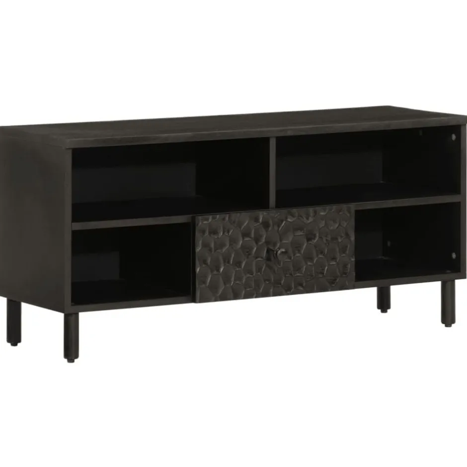 Best vidaXL Tv-bänk 100x33x46 cm massivt mangoträ Svart