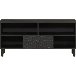 Best vidaXL Tv-bänk 100x33x46 cm massivt mangoträ Svart