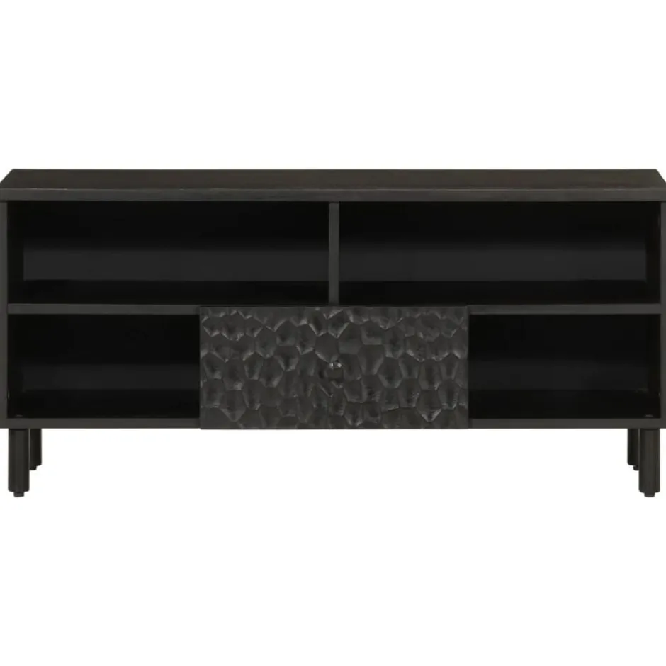 Best vidaXL Tv-bänk 100x33x46 cm massivt mangoträ Svart