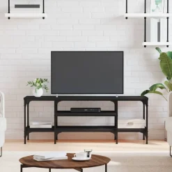 vidaXL Tv-bänk svart 121x35x45 cm konstruerat trä & järn