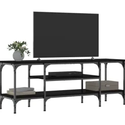 vidaXL Tv-bänk svart 121x35x45 cm konstruerat trä & järn