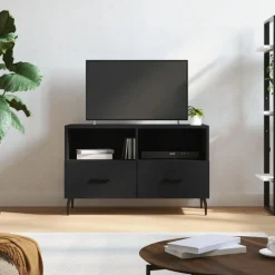 vidaXL Tv-bänk svart 80x36x50 cm konstruerat trä