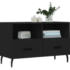vidaXL Tv-bänk svart 80x36x50 cm konstruerat trä