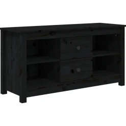 Clearance vidaXL Tv-bänk 103x36,5x52 cm massiv furu Svart
