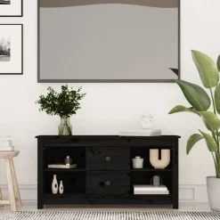 Clearance vidaXL Tv-bänk 103x36,5x52 cm massiv furu Svart