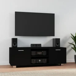 vidaXL Tv-bänk svart 120x40,5x35 cm konstruerat trä
