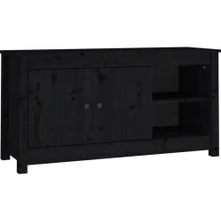 Hot vidaXL Tv-bänk 103x36,5x52 cm massiv furu Svart