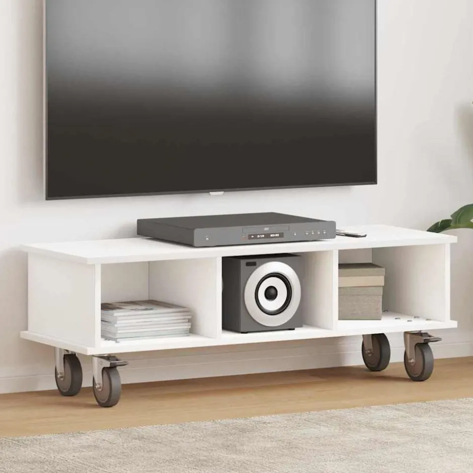 vidaXL TV-bänk 100 x 35 x 35 cm Konstruerat trä Vit