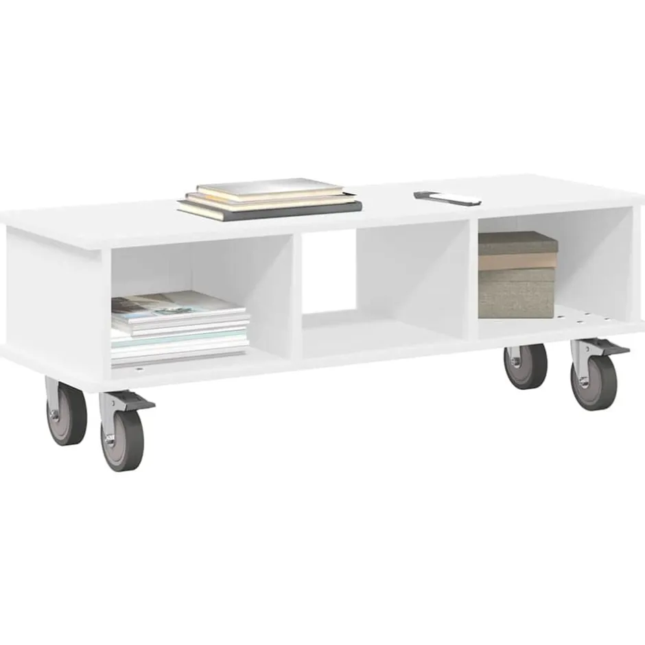 vidaXL TV-bänk 100 x 35 x 35 cm Konstruerat trä Vit