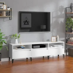vidaXL Tv-bänk vit 150x30x44,5 cm konstruerat trä