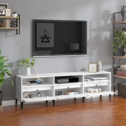vidaXL Tv-bänk vit 150x30x44,5 cm konstruerat trä