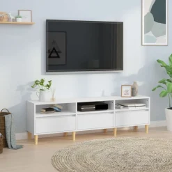vidaXL Tv-bänk vit 150x30x44,5 cm konstruerat trä