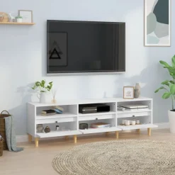 vidaXL Tv-bänk vit 150x30x44,5 cm konstruerat trä