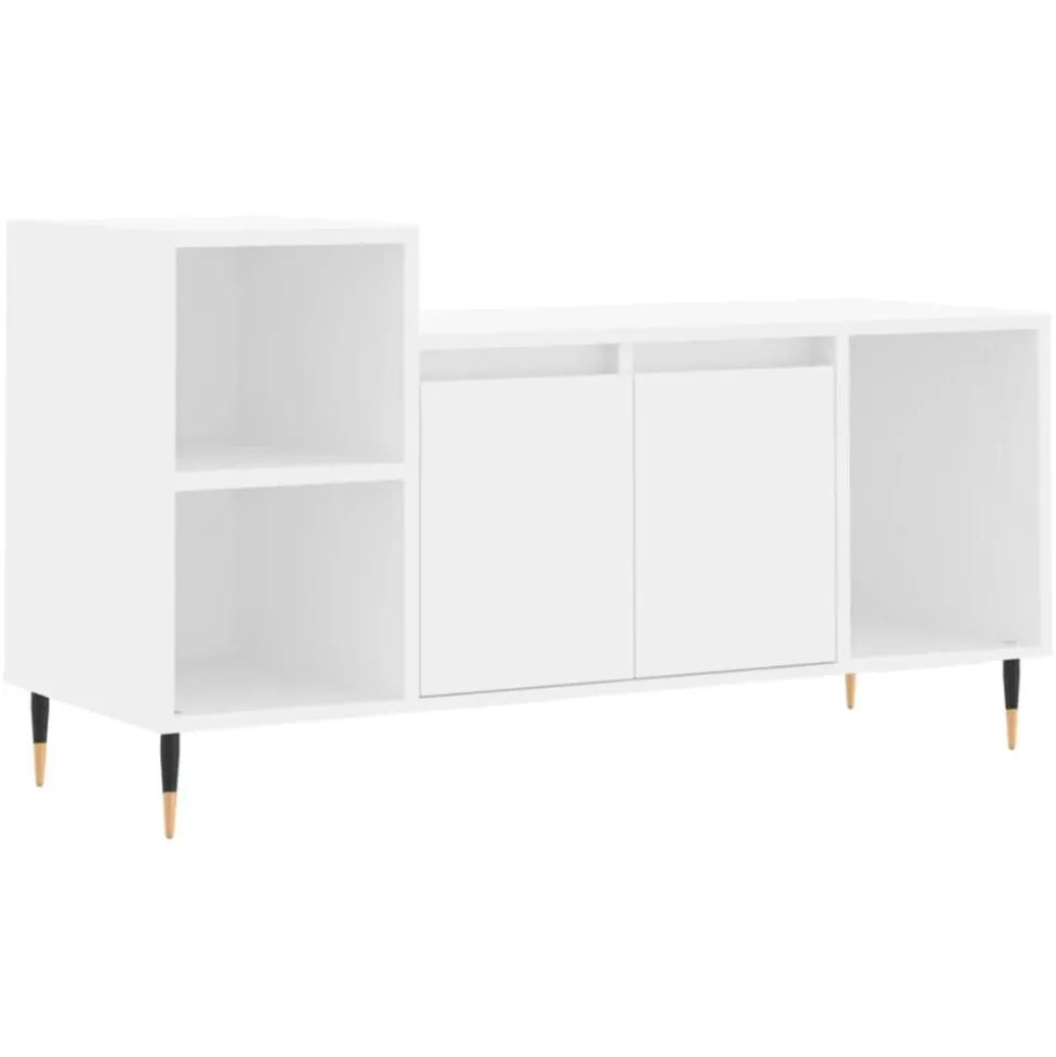 vidaXL Tv-bänk vit 100x35x55 cm konstruerat trä
