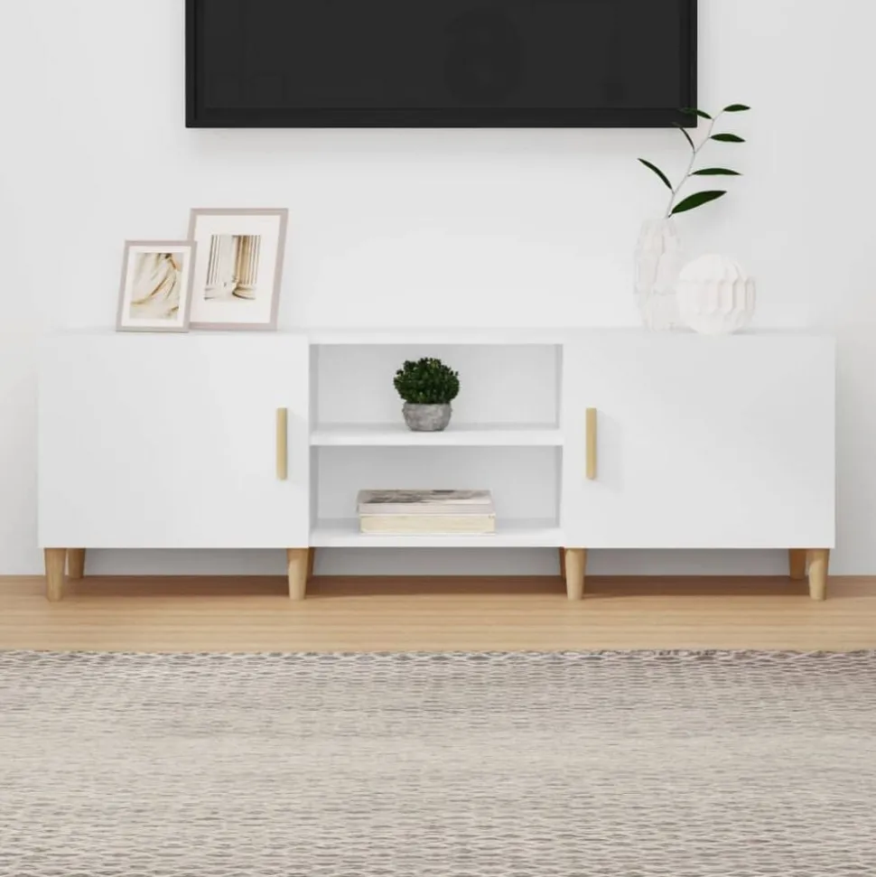 vidaXL Tv-bänk vit 150x30x50 cm konstruerat trä