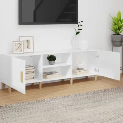 vidaXL Tv-bänk vit 150x30x50 cm konstruerat trä
