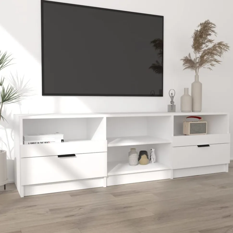 vidaXL Tv-bänk vit 150x33,5x45 cm konstruerat trä