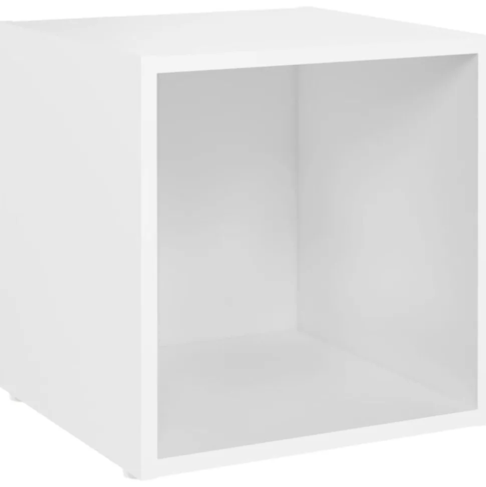 vidaXL Tv-bänk vit 37x35x37 cm konstruerat trä