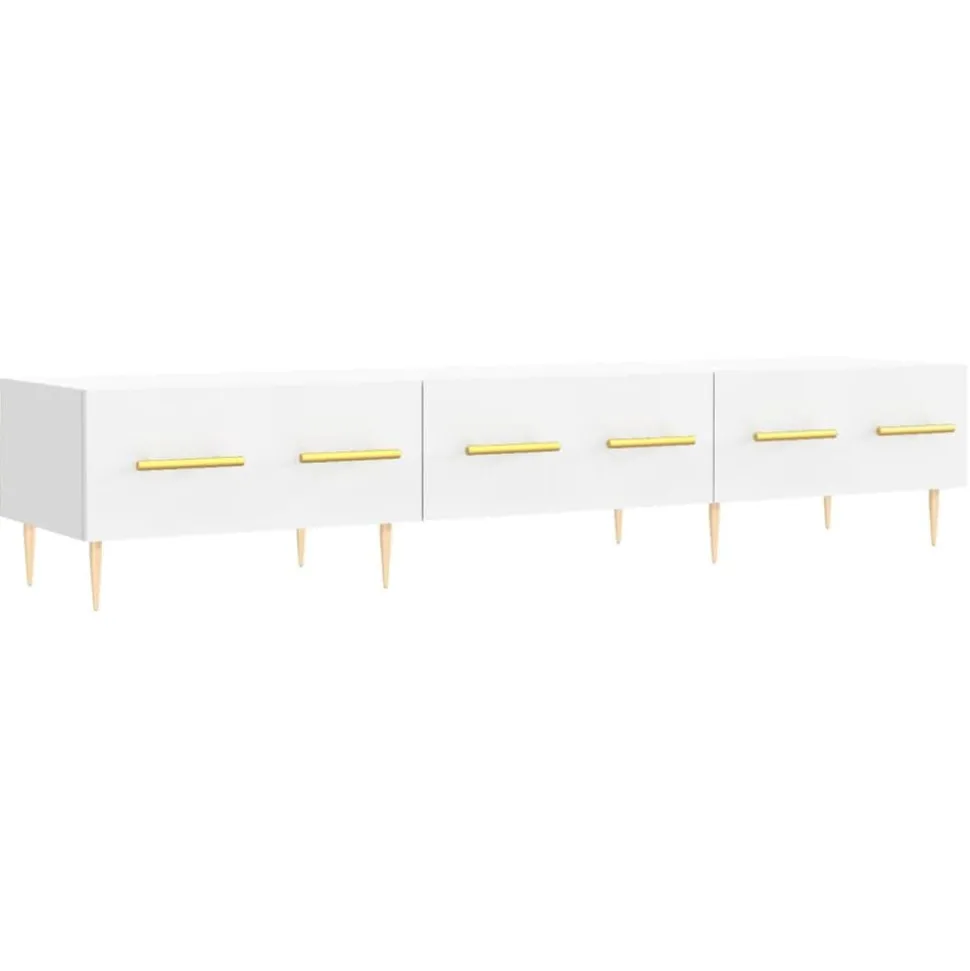 vidaXL Tv-bänk vit 150x36x30 cm konstruerat trä