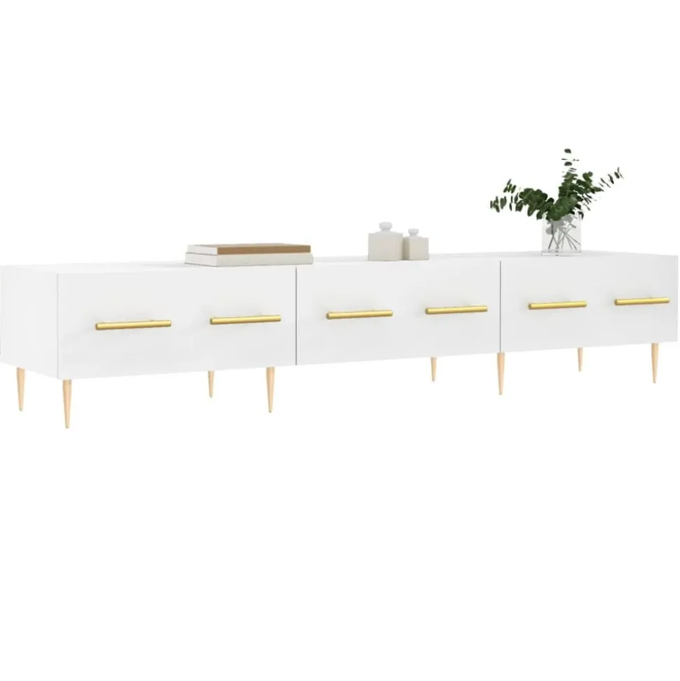 vidaXL Tv-bänk vit 150x36x30 cm konstruerat trä