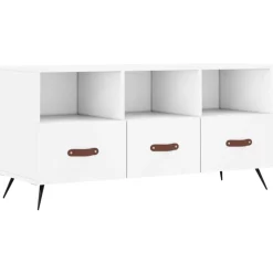 vidaXL Tv-bänk vit 102x36x50 cm konstruerat trä