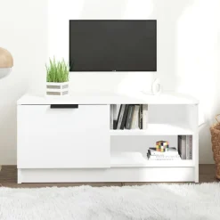 vidaXL Tv-bänk vit 80x35x36,5 cm konstruerat trä