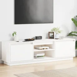 vidaXL Tv-bänk vit 140x35x40 cm massiv furu