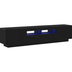 Best vidaXL TV-bänkset 2 pcs Svart 180 x 35 x 40 cm Konstruerat trä Svart ek