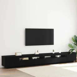 vidaXL TV-bänkset 3 pcs Svart 300 x 35 x 40 cm Konstruerat trä Svart ek