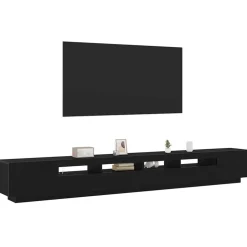 vidaXL TV-bänkset 3 pcs Svart 300 x 35 x 40 cm Konstruerat trä Svart ek