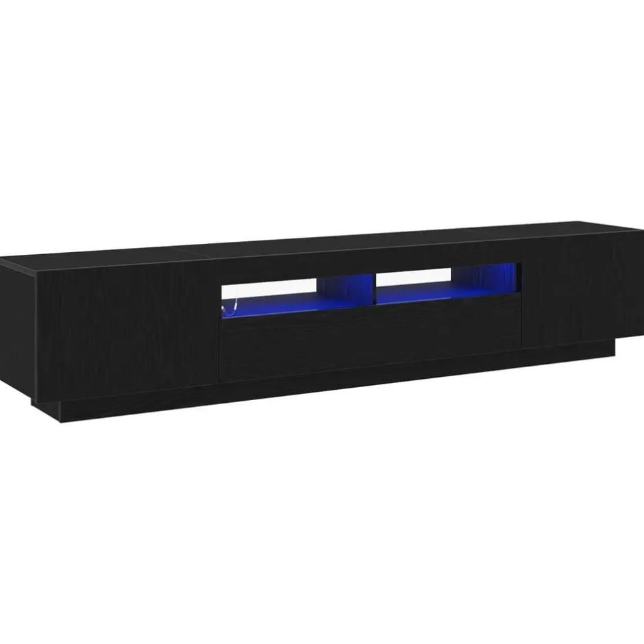 Clearance vidaXL TV-bänkset 2 pcs Svart 200 x 35 x 40 cm Konstruerat trä Svart ek