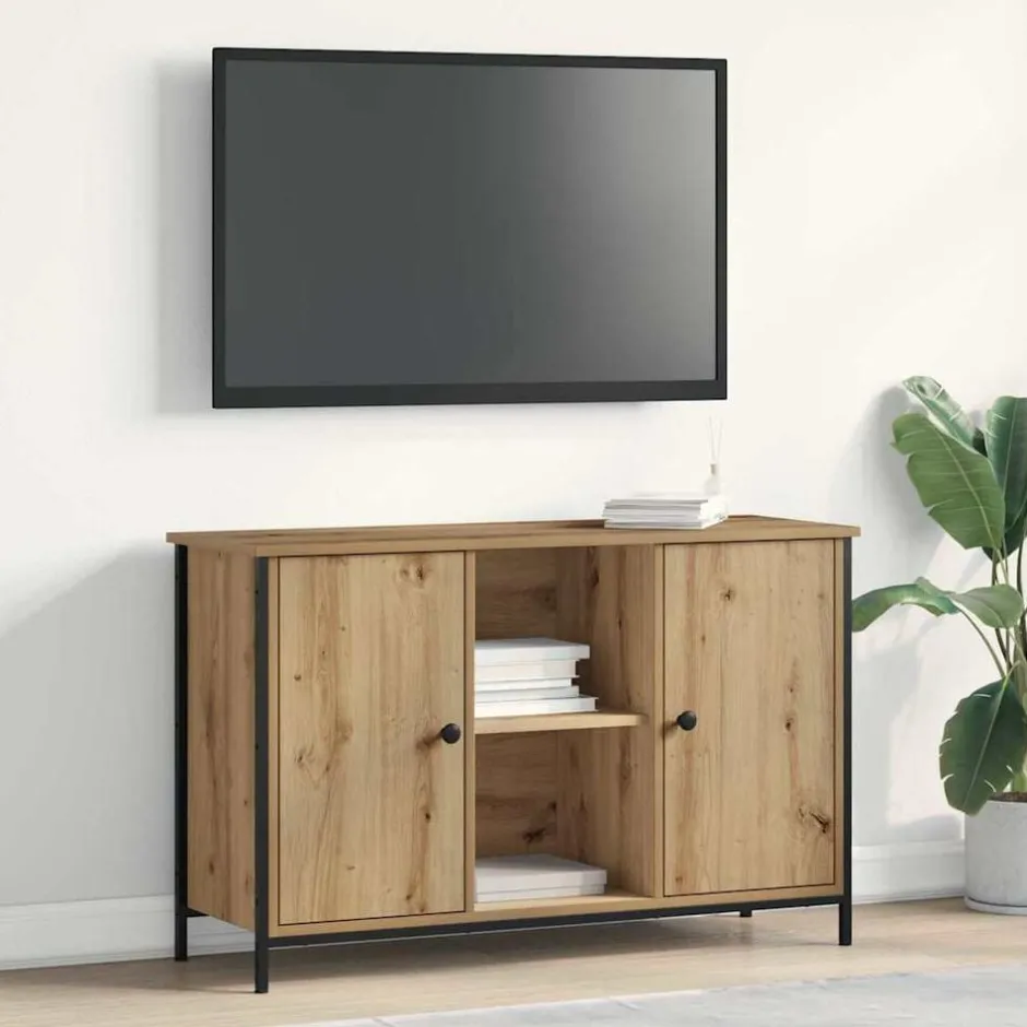 Sale vidaXL TV-bänkset 101 x 35 x 65 cm Konstruerat trä artisan ek