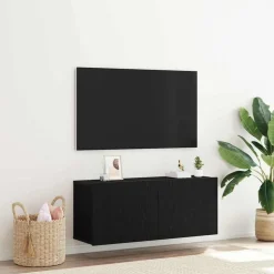 vidaXL TV-bänkset Svart Ek 100 x 30 x 41 cm Konstruerat trä