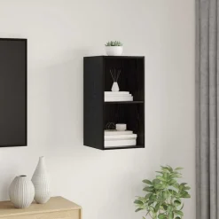 vidaXL TV-bänkset Svart Ek 37 x 37 x 72 cm Konstruerat trä