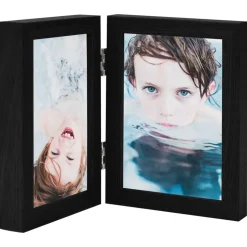 vidaXL Tvådelad fotoram svart 2x(13x18 cm)