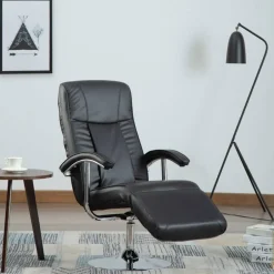 vidaXL Tv-fåtölj konstläder Svart