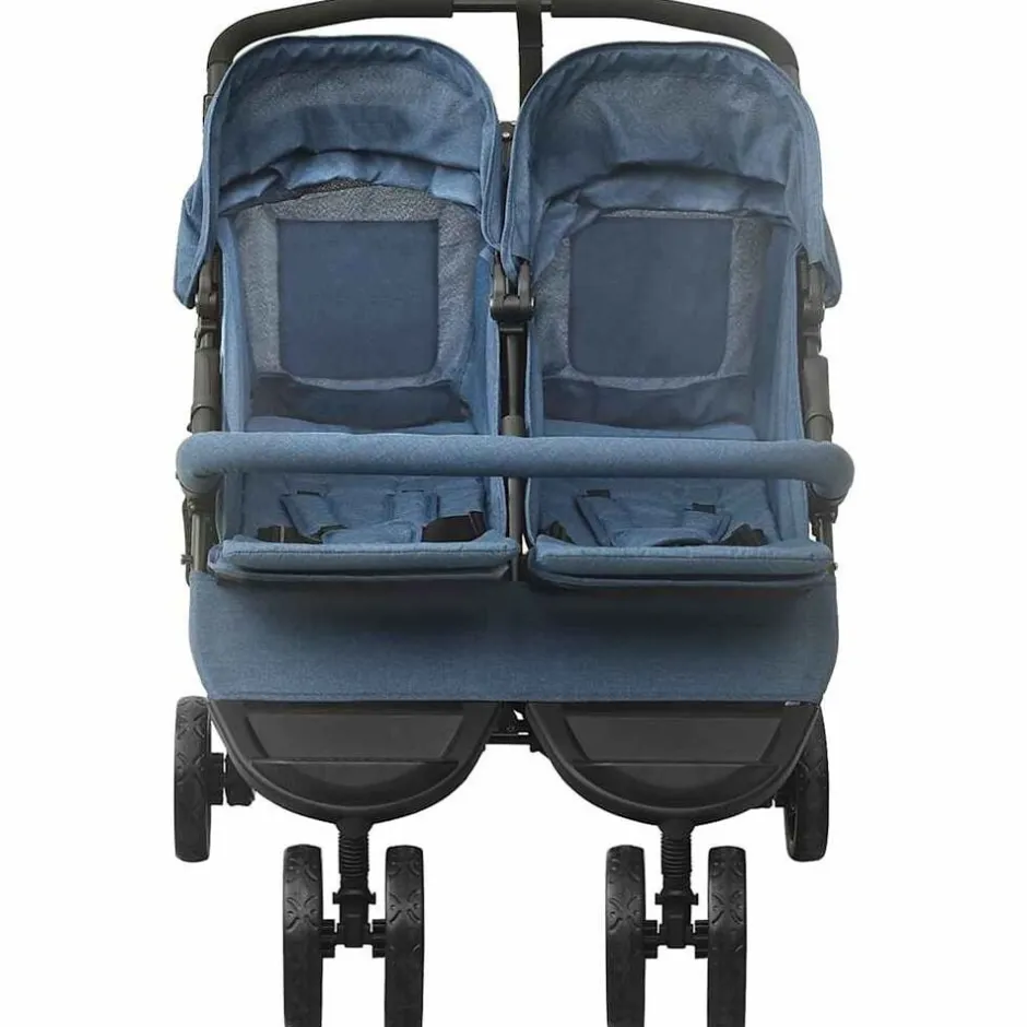 New vidaXL Tvillingvagn stål Marinblå