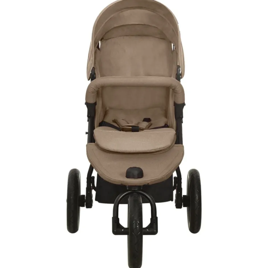 vidaXL Tvillingvagn stål Taupe