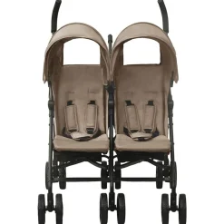 Clearance vidaXL Tvillingvagn stål Taupe