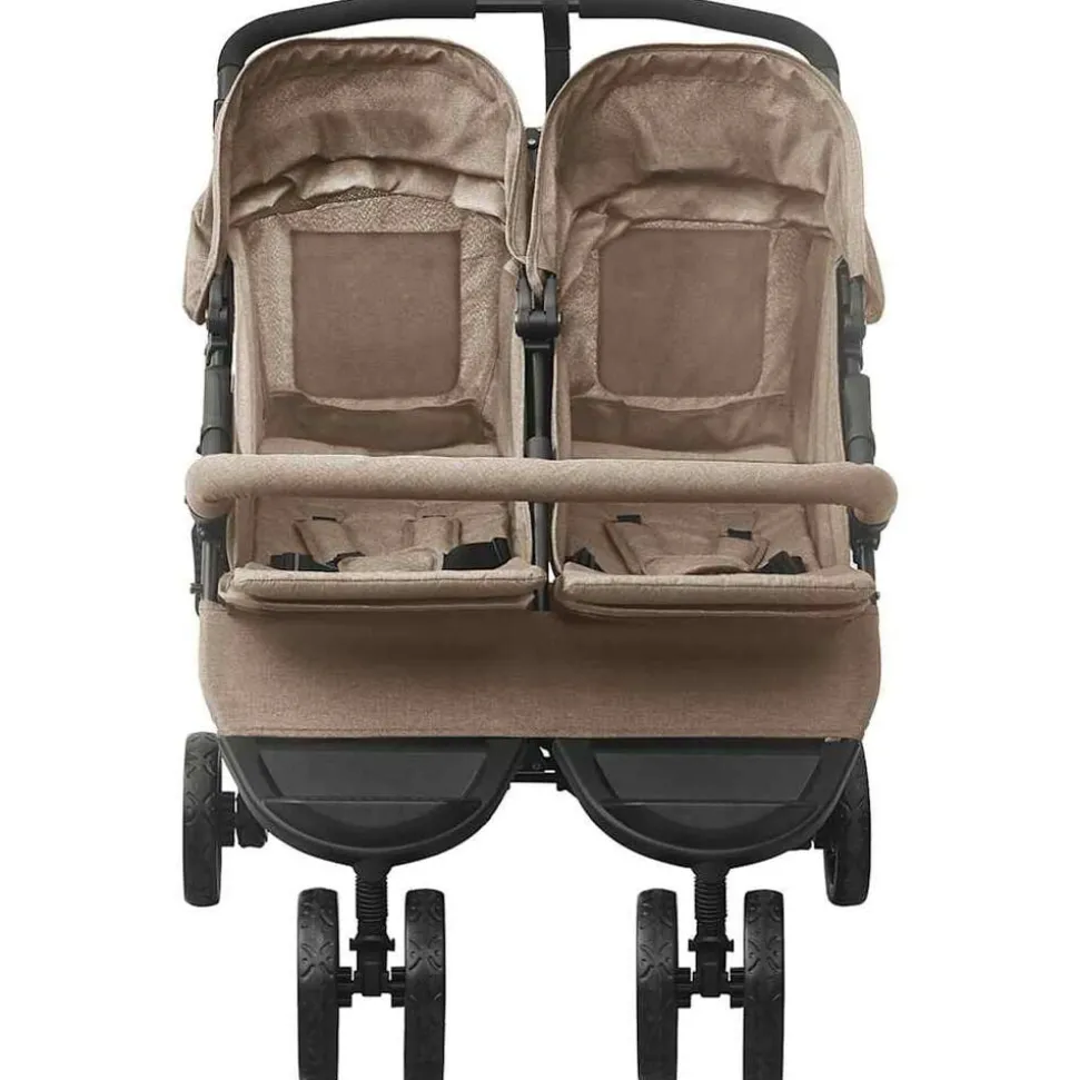 vidaXL Tvillingvagn taupe stål