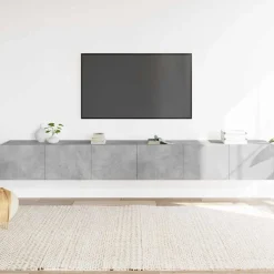vidaXL Tv-skåp 3 delar betonggrå konstruerat trä