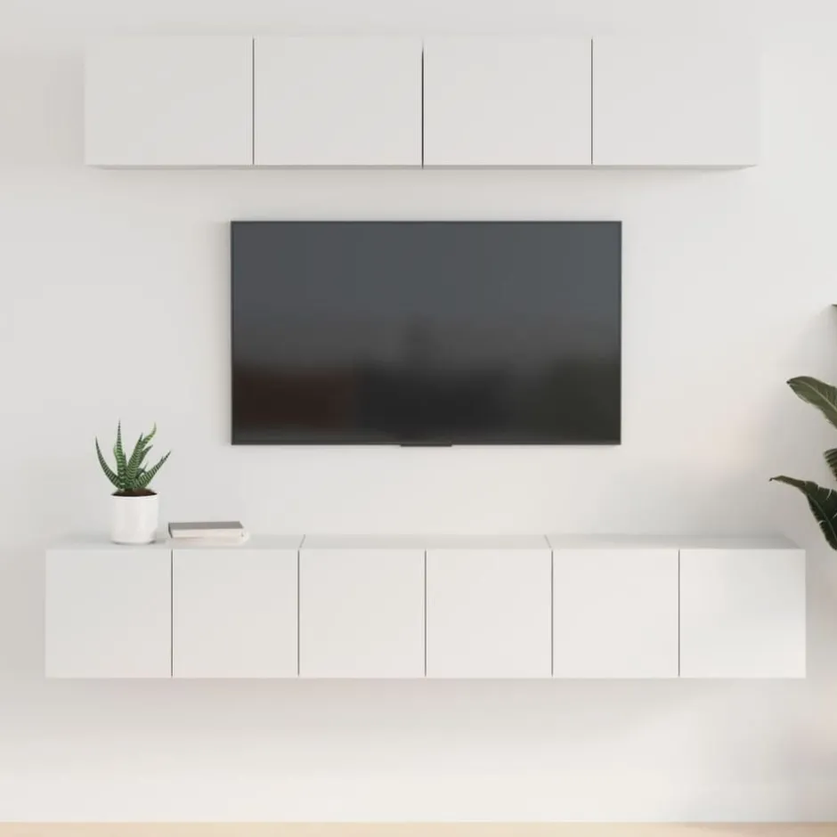 Clearance vidaXL Tv-skåp 5 delar konstruerat trä Vit