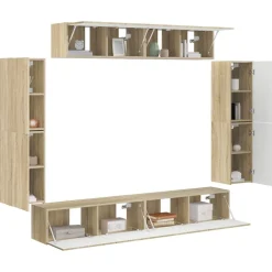 vidaXL TV-skåp 8 pcs Sonoma-ek Sonoma ek